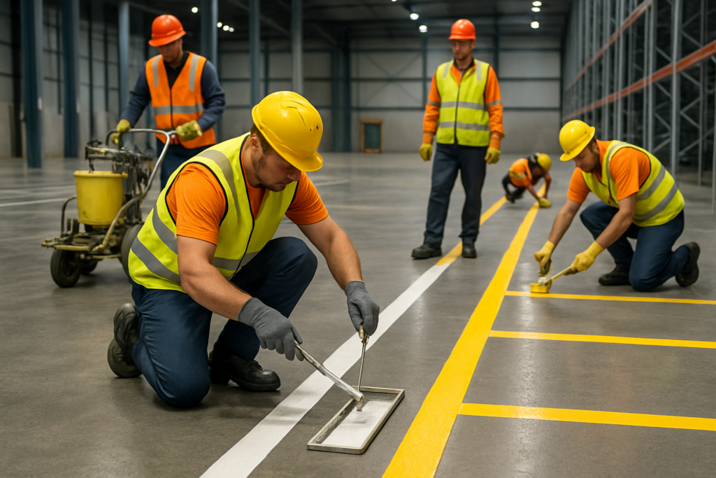 découvrez les règles essentielles du code du travail concernant le marquage au sol pour assurer une circulation sécurisée et efficace en entrepôt.