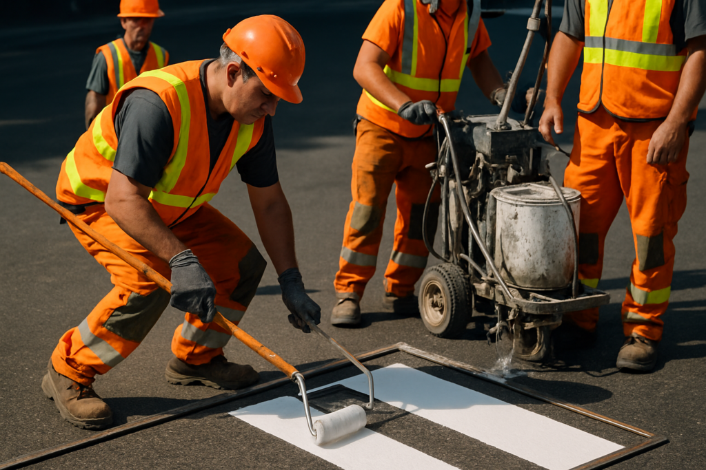 découvrez les différences de tarifs entre la peinture routière et la résine à chaud pour vos marquages au sol et préparez au mieux votre budget.
