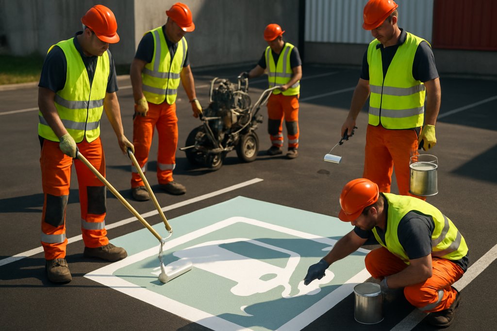 découvrez comment choisir la couleur et le logo adaptés pour le marquage au sol des places de parking électriques afin de garantir une signalisation claire et conforme.