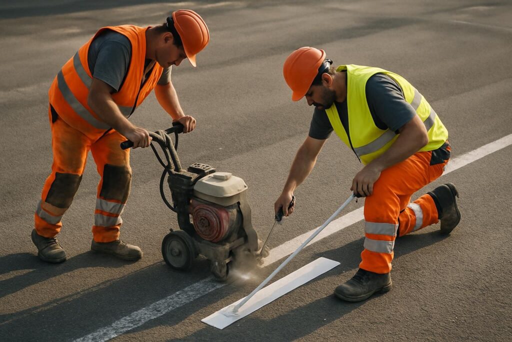 découvrez comment rénover un marquage effacé en choisissant entre le repassage ou l'effacement total pour garantir une signalisation claire et durable.