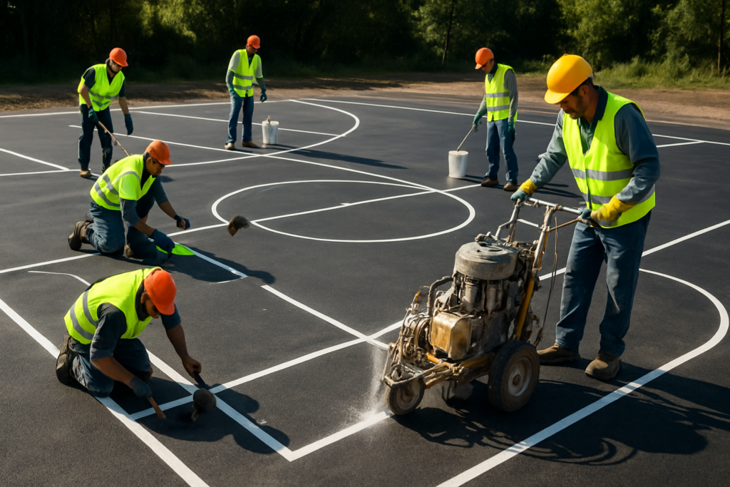 découvrez comment tracer un terrain de basket extérieur avec les dimensions officielles et les peintures indispensables pour un marquage précis et durable.