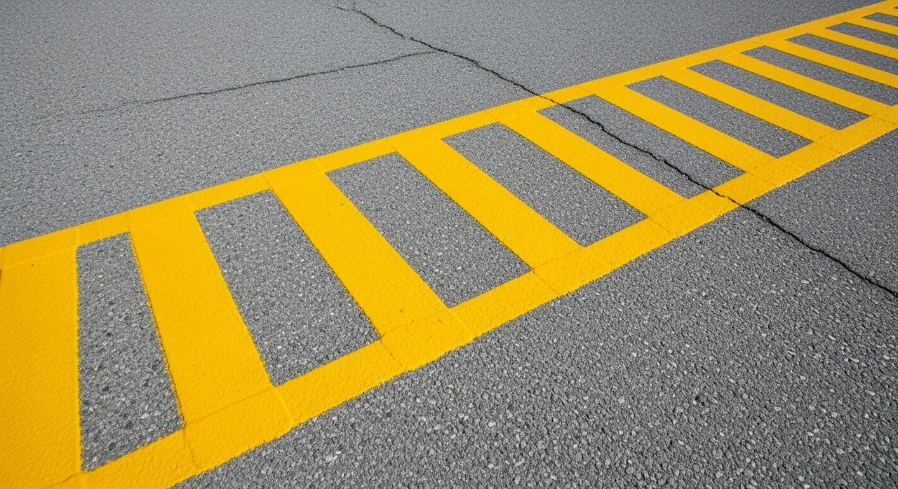 Hachures jaunes (zebras) au sol interdisant le stationnement