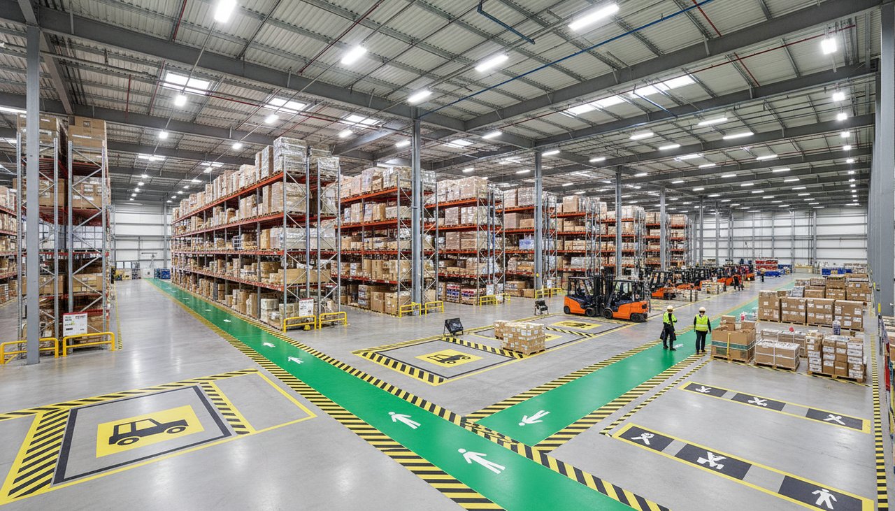Marquage au sol industriel et logistique