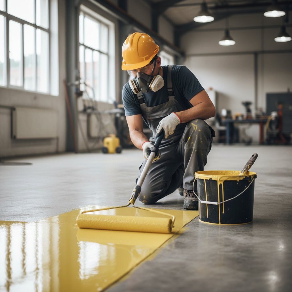 application peinture résine époxy marquage industriel