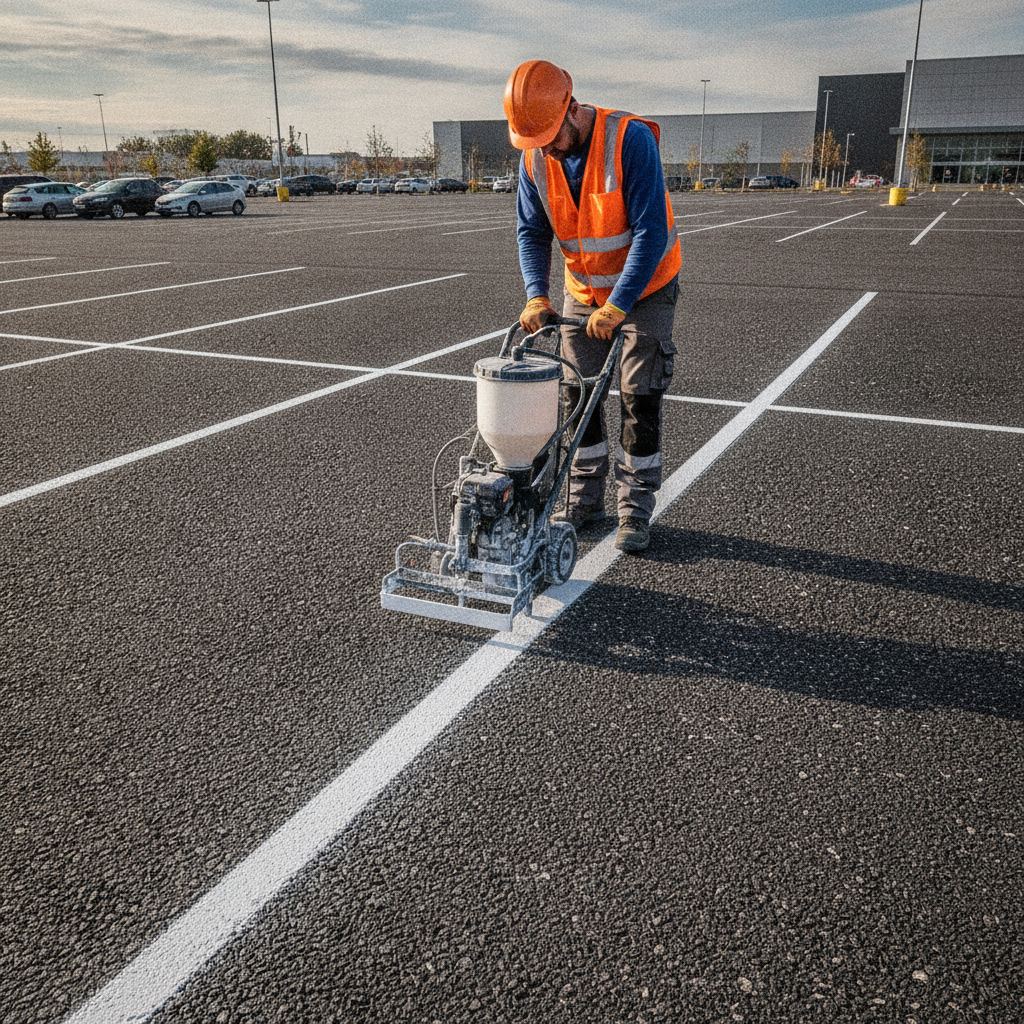 application marquage au sol parking avec traceuse