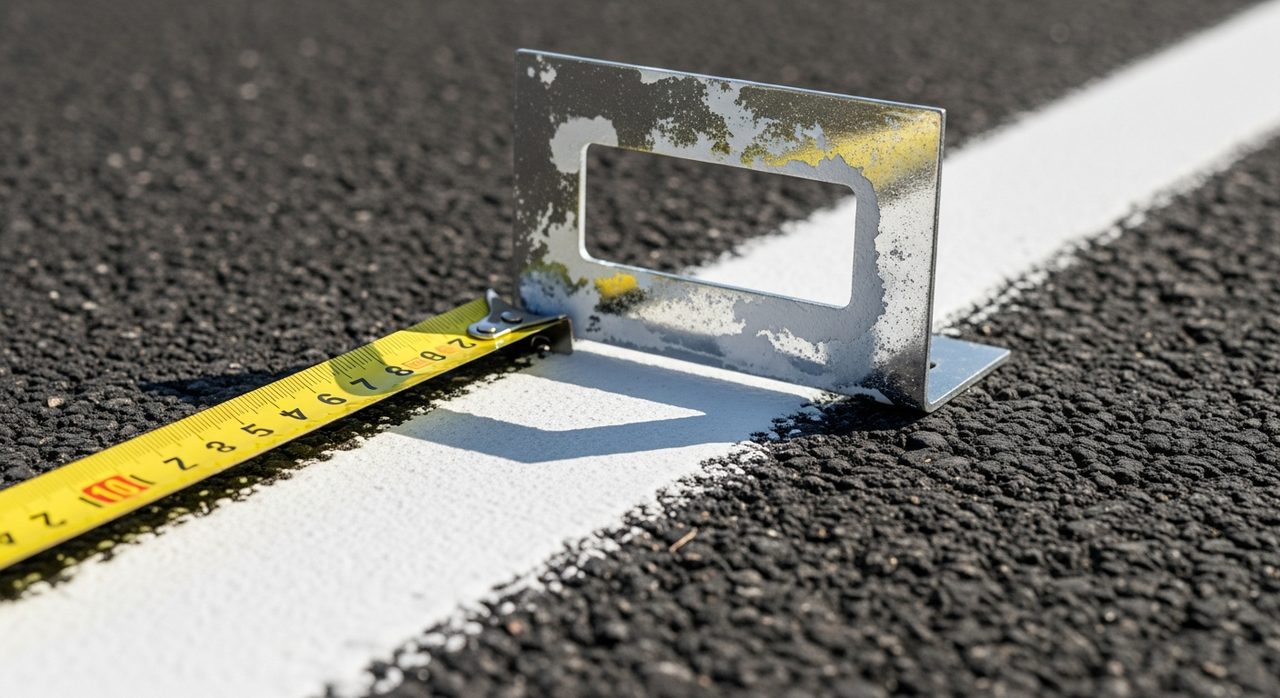 Mesure de la largeur d'une ligne de marquage au sol