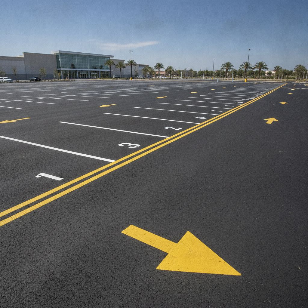 signaletique parking marquage au sol flèches et places