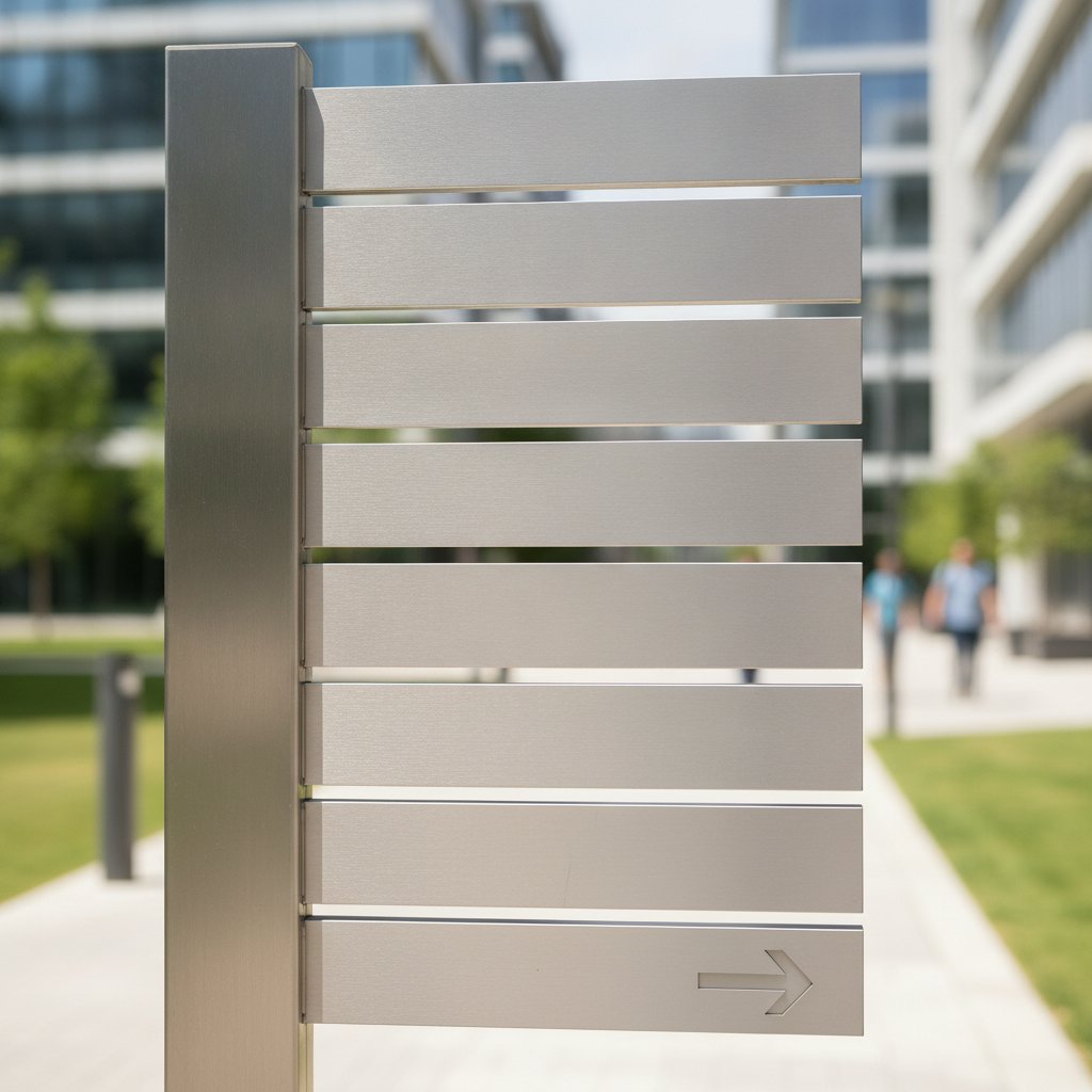 Totem signalétique directionnel multi-enseignes à lames