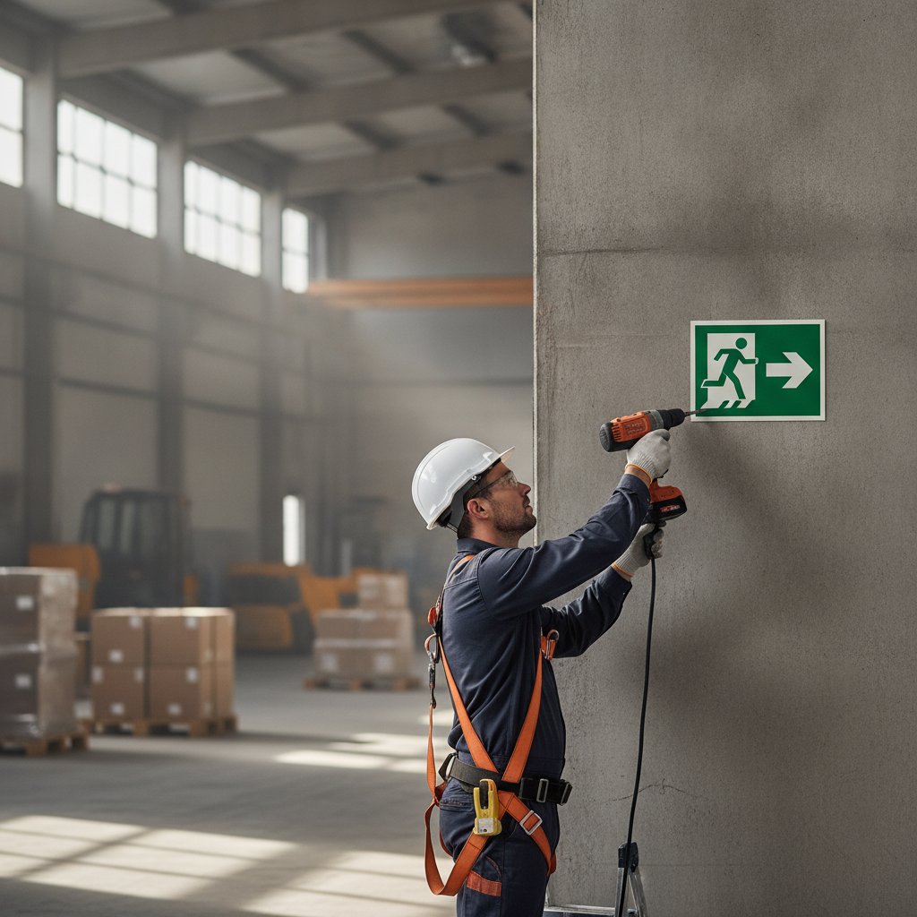 Installation d'une signaletique de securite dans un entrepot industriel